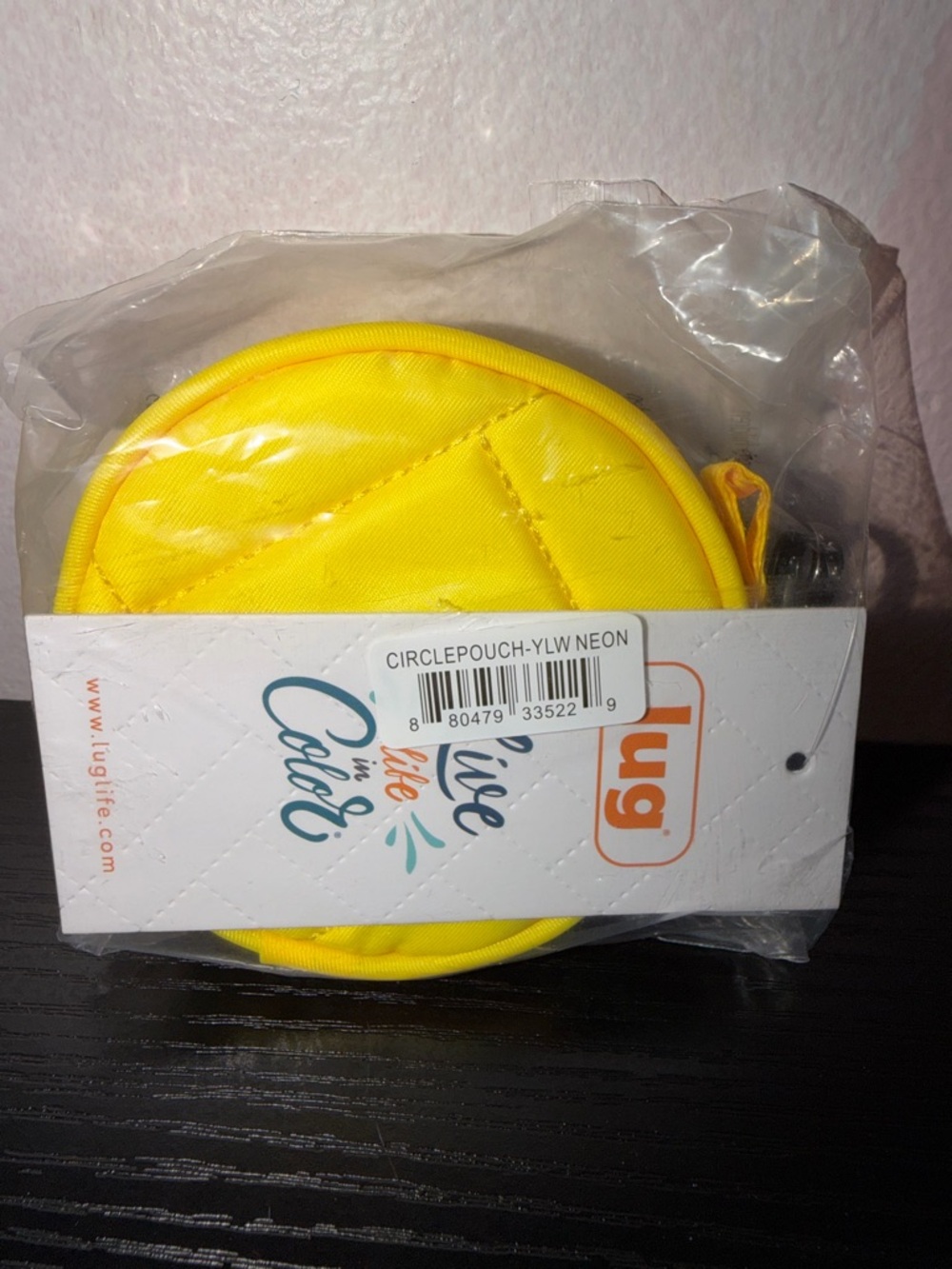 Lug Circle Coin Pouch NWT Neon Yellow